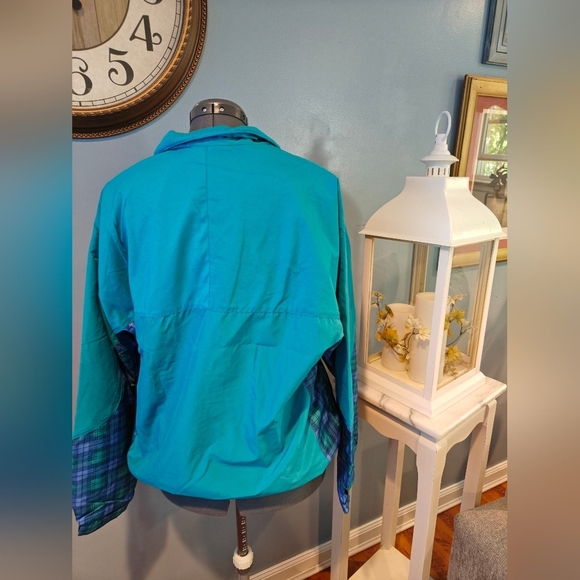 ❗NWT Sun Mountain Sports Vintage Blue Plaid Windbreak Women's Size Medium - Picture 4 of 5